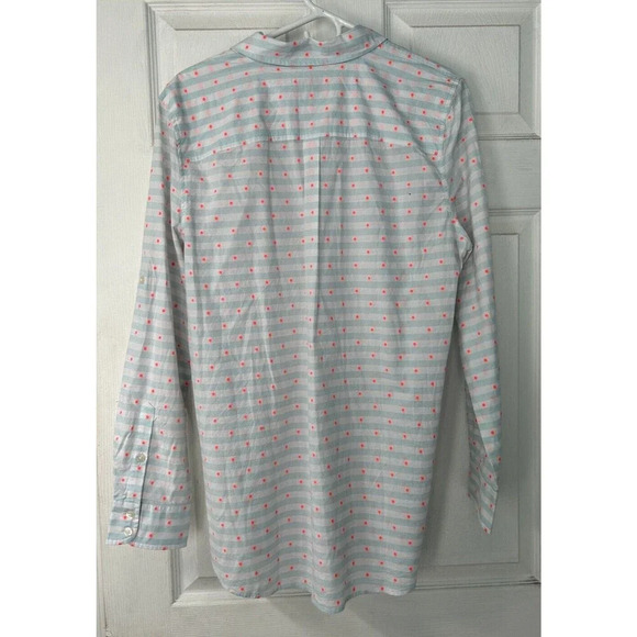 Vineyard Vines 1/2 Button Up Popover Dot Cotton Shirt Womens 14 Light Blue - Picture 7 of 7